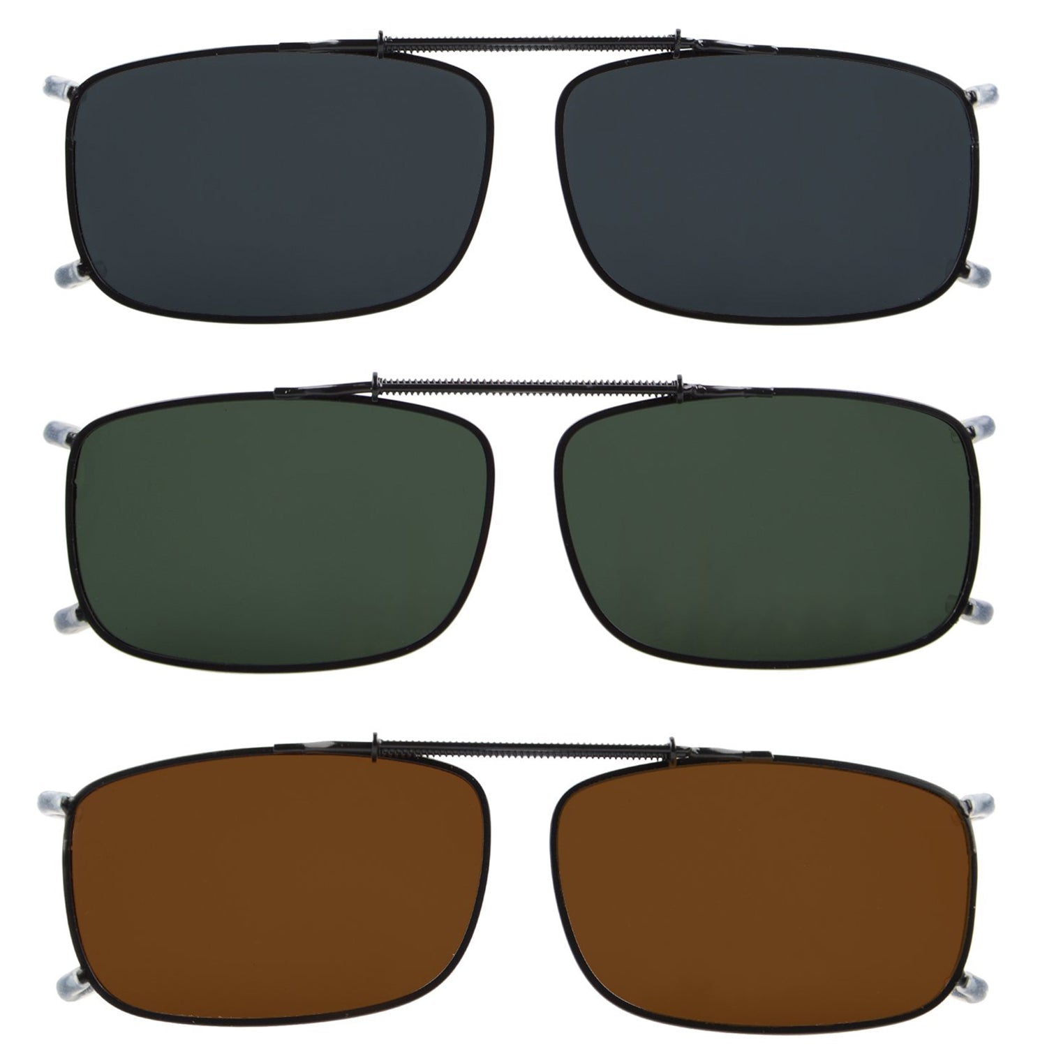3 Pack Vintage Clip on Polarized Sunglasses Women Men (54MMx34MM)