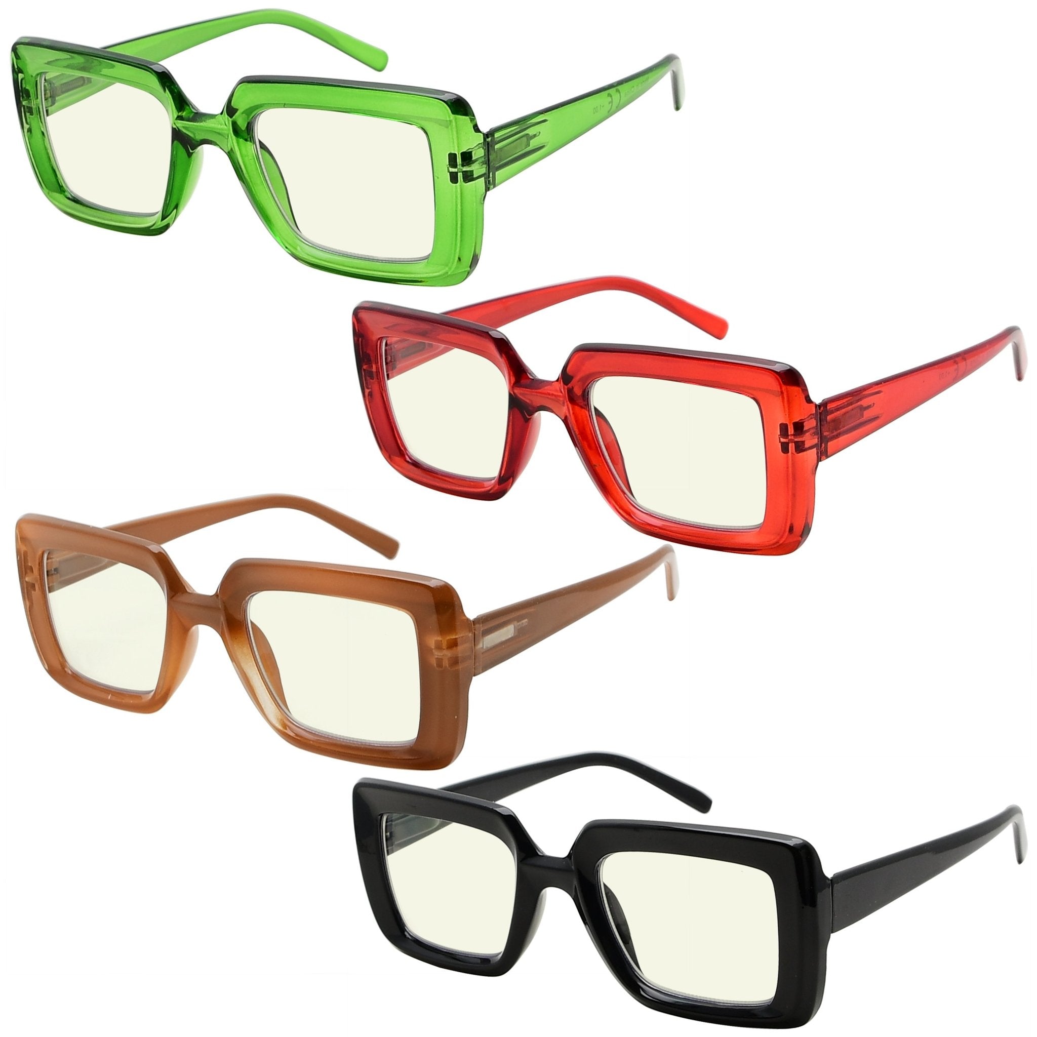 Reading Glasses Blue Light Filter Funky Colorful 4 Pack Women 7520