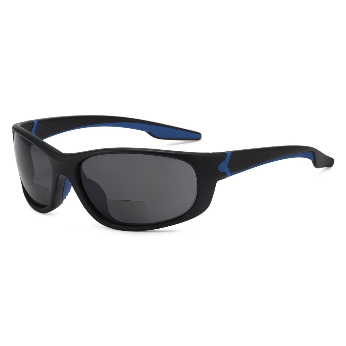 Mens Wrap Around Sport Sunglasses Polarized & Bifocal Reading Lens Black  Brown Lens