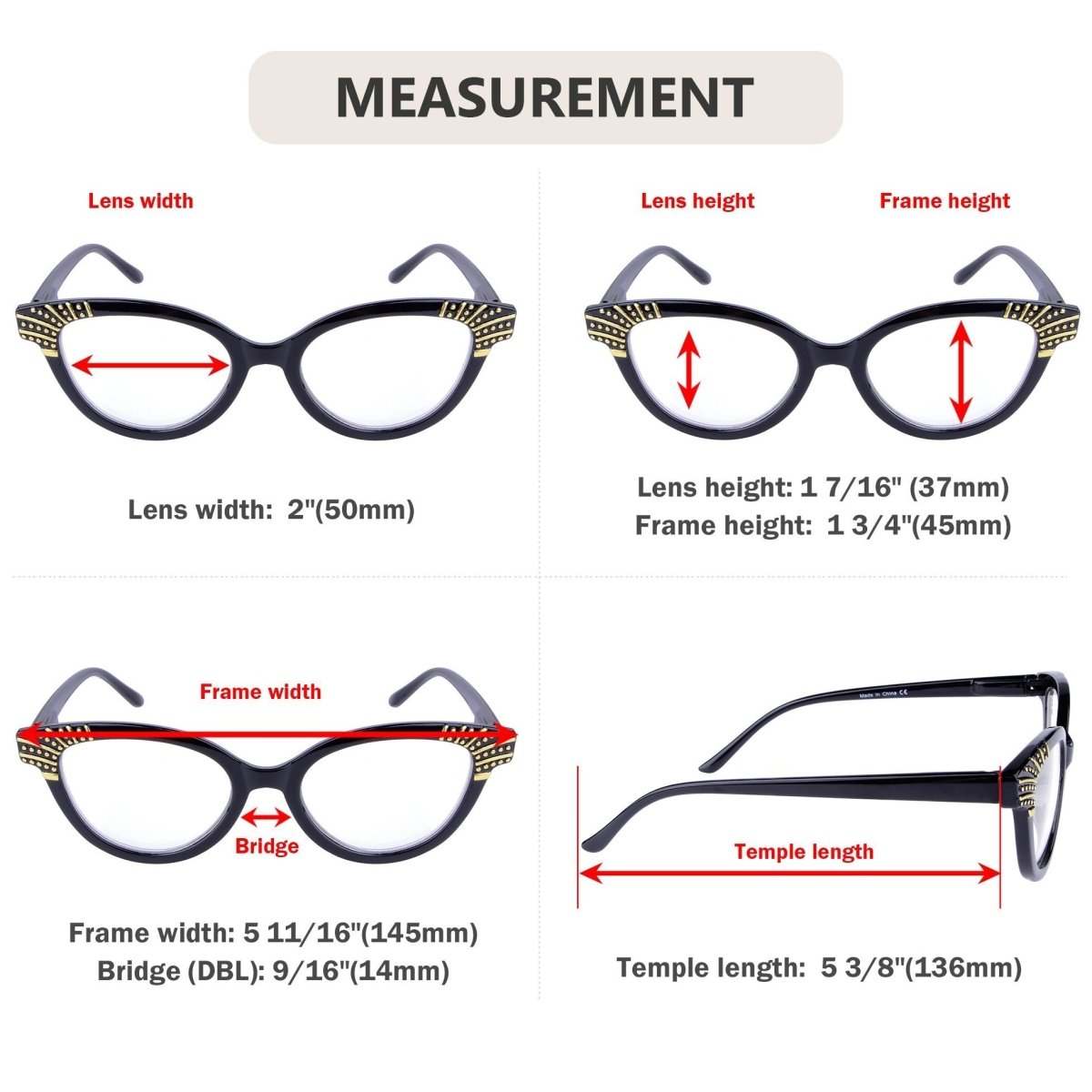 10 Pack Cat - eye Reading Glasses Chic Eyeglasses R2123eyekeeper.com