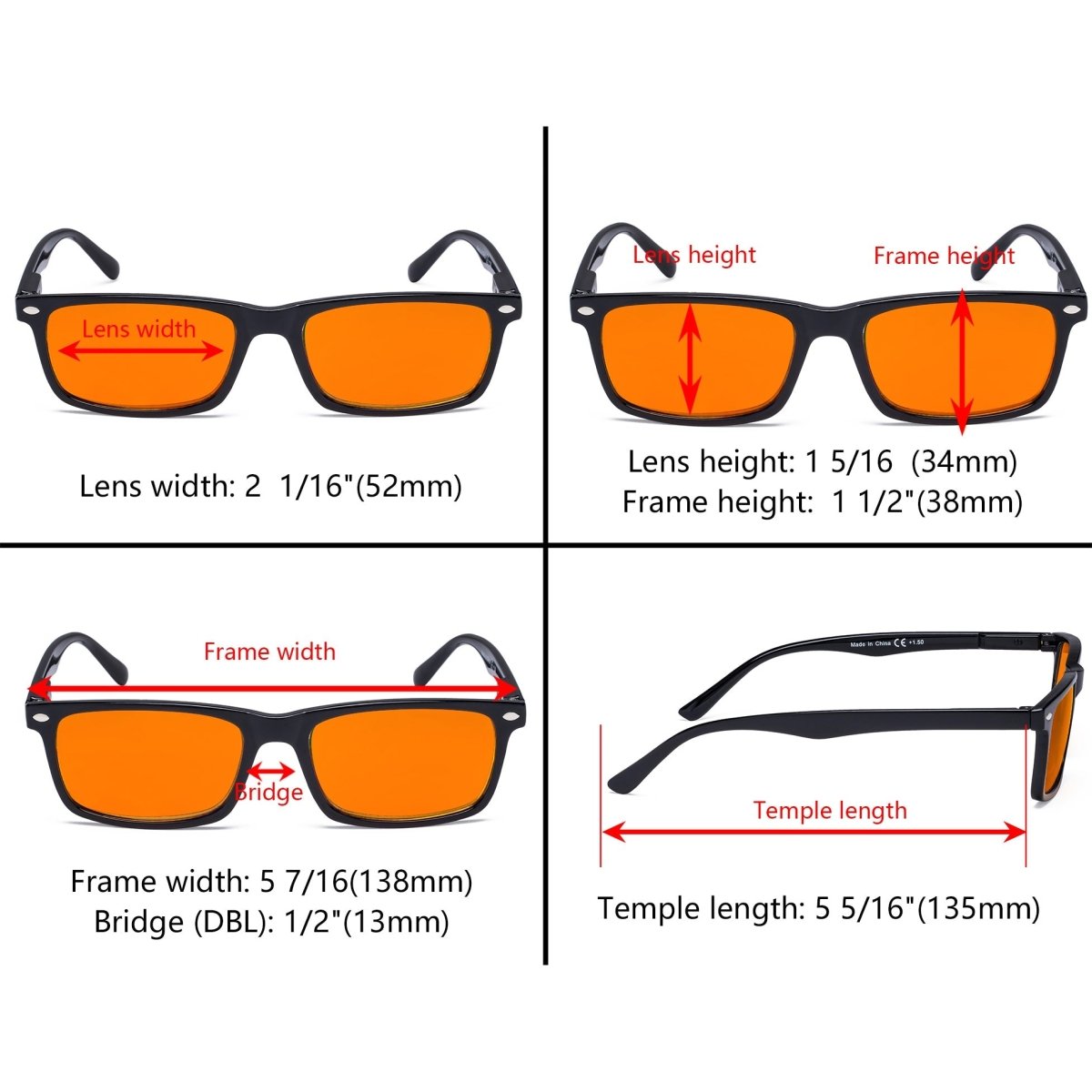 10 Pack Orange tinted Blue Light Blocking Reading Glasses Computer Eyeglasses DSR899eyekeeper.com