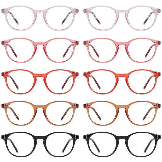 10 Pack Oval Round Reading Glasses Pattern Design R9115Beyekeeper.com