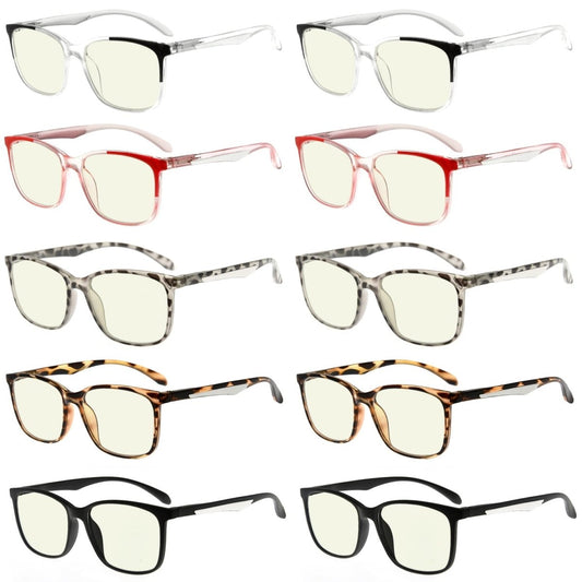 10 Pack Stylish Large Frame Blue Light Filter Reading Glasses UVR9113eyekeeper.com