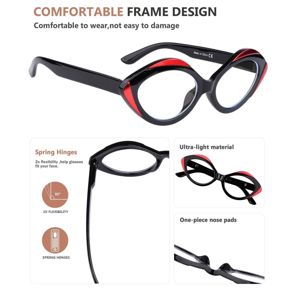 10 Pack Stylish Oval Fully Magnified Reading Glasses R2128eyekeeper.com