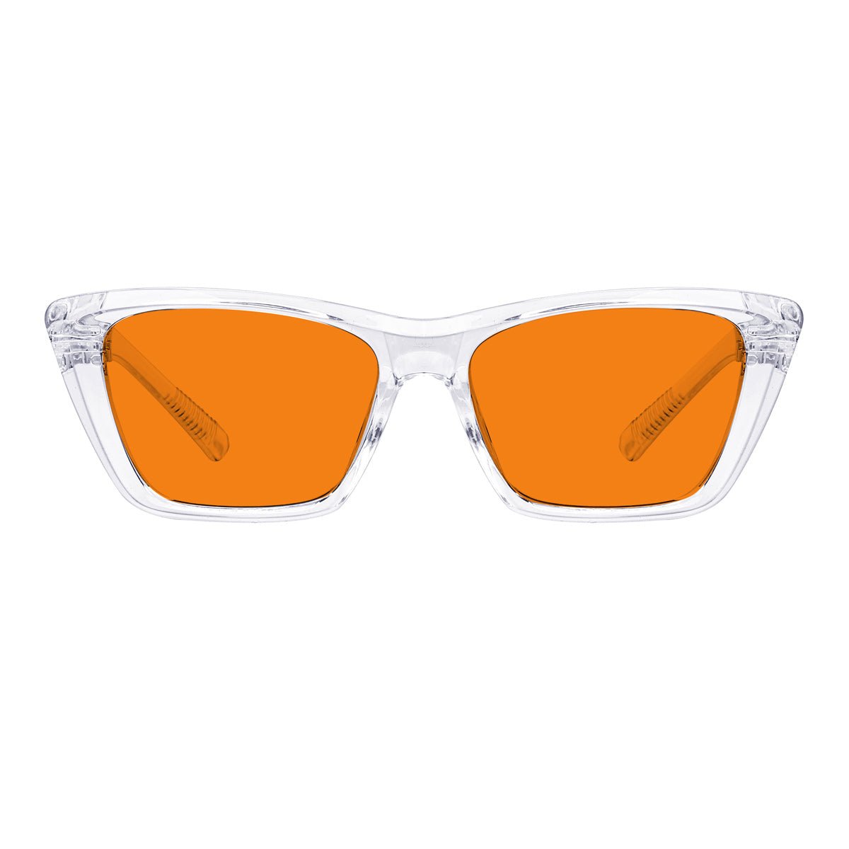 100% Blue Blocking Glasses Orange Lens Cat - eye Metalless Screwless R2514 - B98eyekeeper.com