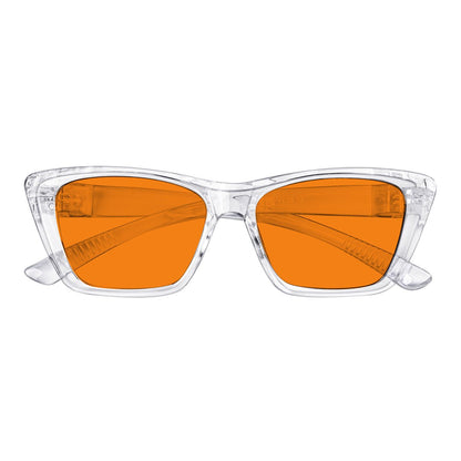 100% Blue Blocking Glasses Orange Lens Cat - eye Metalless Screwless R2514 - B98eyekeeper.com