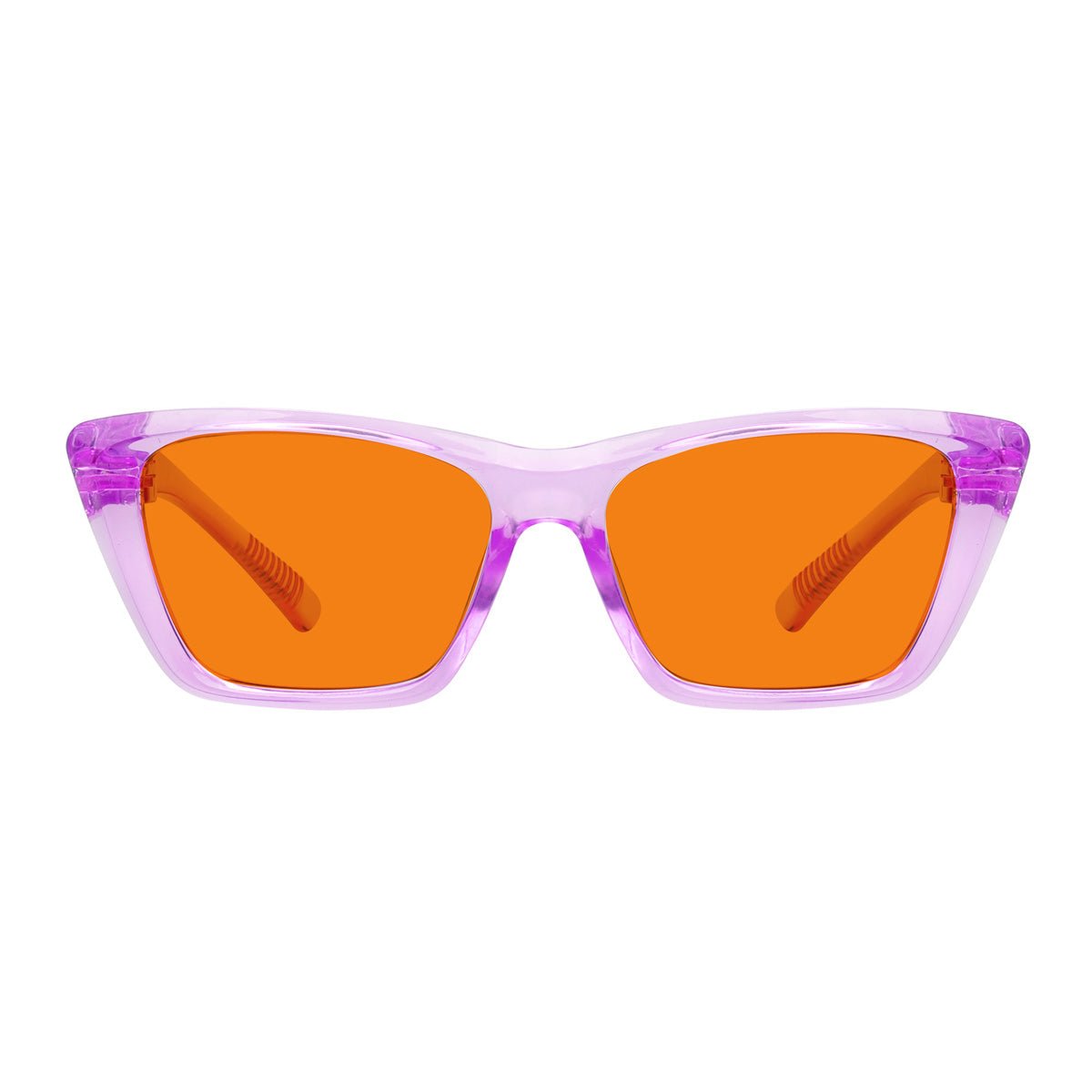 100% Blue Blocking Glasses Orange Lens Cat - eye Metalless Screwless R2514 - B98eyekeeper.com