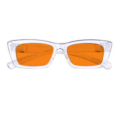 100% Blue Blocking Orange Lens Cat - eye Glasses Metalless R2501 - B98eyekeeper.com