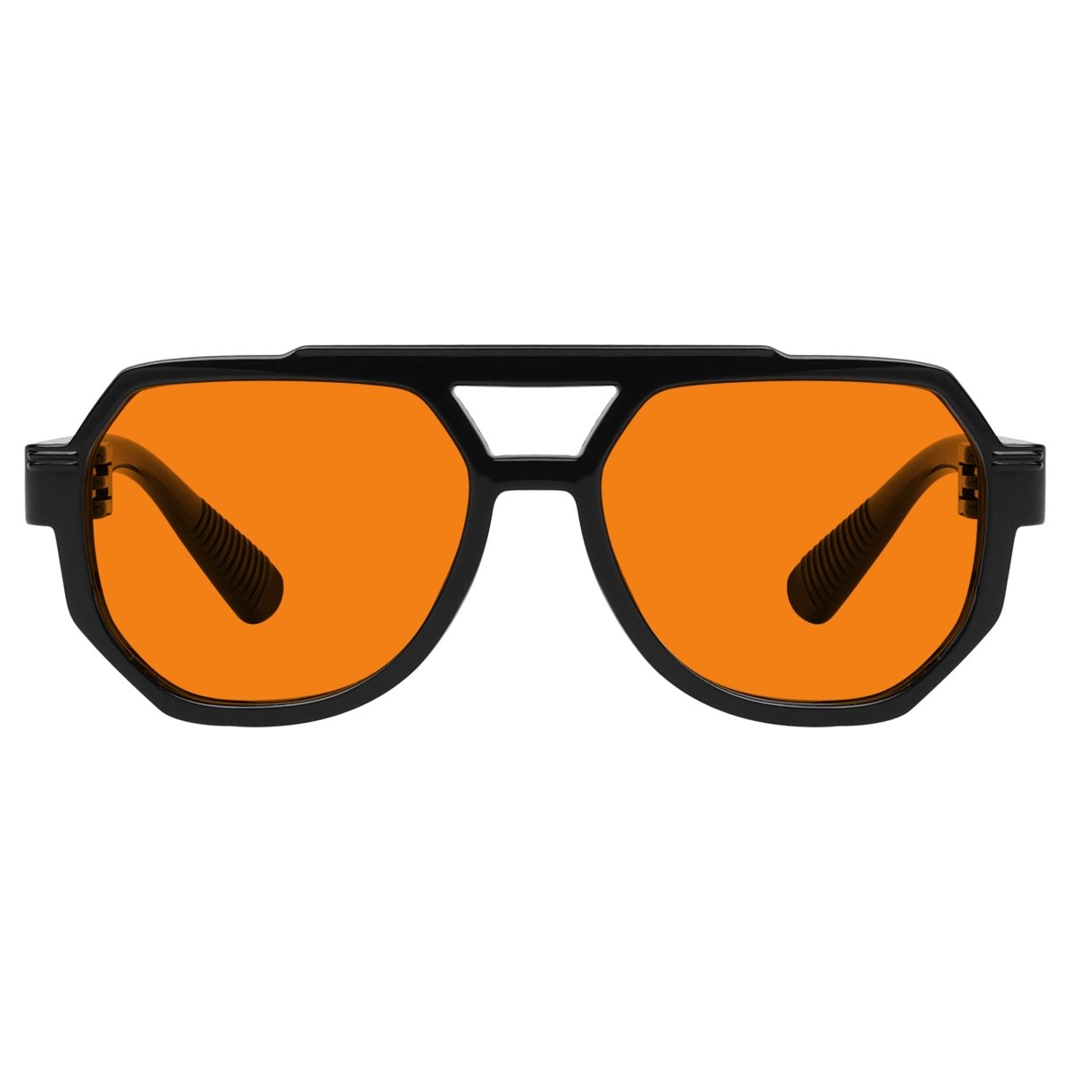 100% Blue Light Blocking Orange Metalless Pilot Glasses NR2309 - B98eyekeeper.com