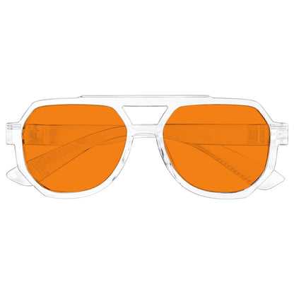 100% Blue Light Blocking Orange Metalless Pilot Glasses NR2309 - B98eyekeeper.com