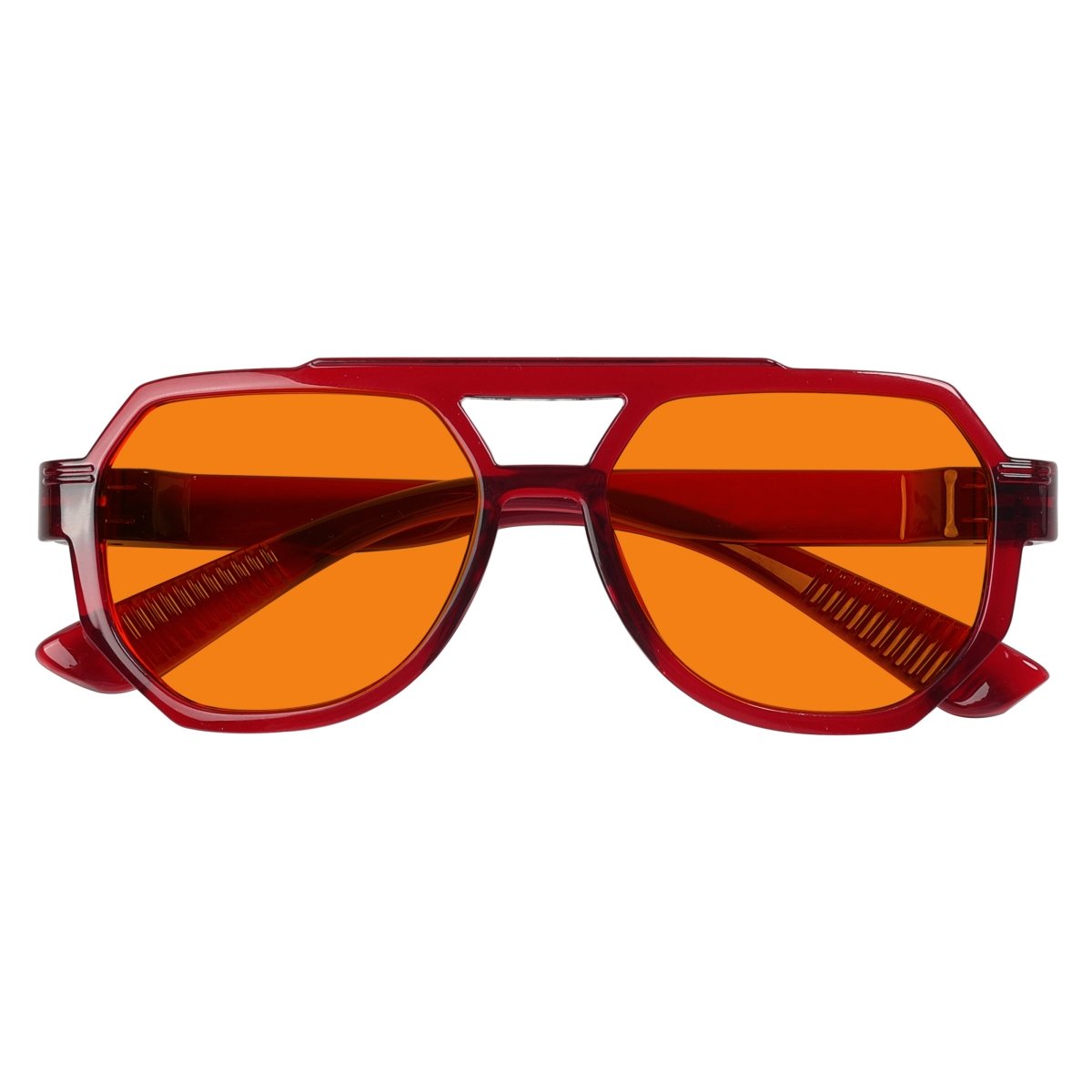 100% Blue Light Blocking Orange Metalless Pilot Glasses NR2309 - B98eyekeeper.com