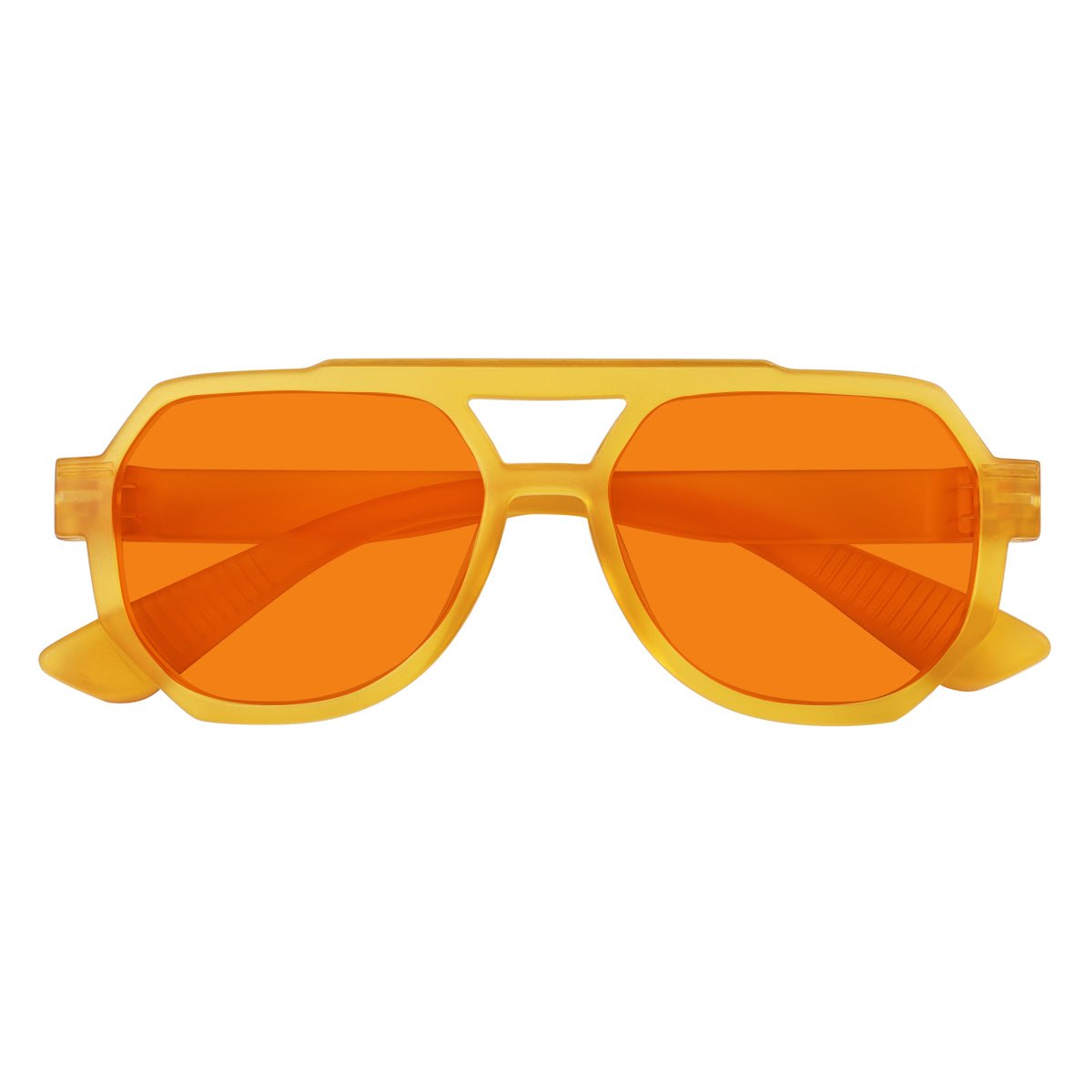 100% Blue Light Blocking Orange Metalless Pilot Glasses R2309 - B98eyekeeper.com