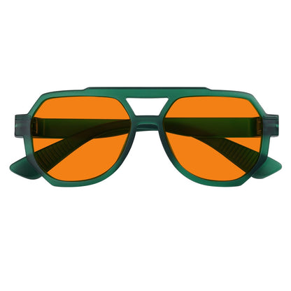 100% Blue Light Blocking Orange Metalless Pilot Glasses R2309 - B98eyekeeper.com