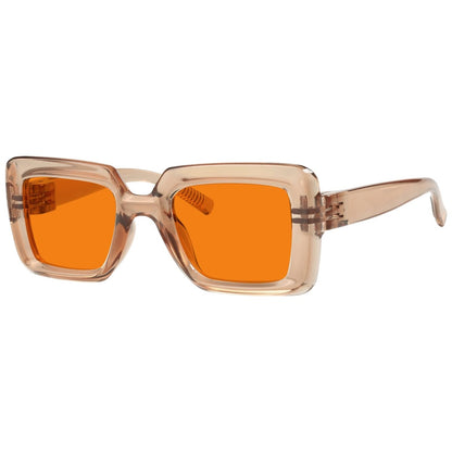 100% Blue Light Blocking Orange Thick Frame Screwless Eyewear NR2101 - B98eyekeeper.com