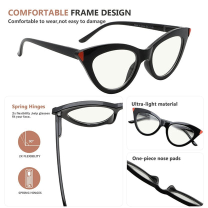 12 Pack Fashion Cat - eye Blue Light Filter Reading Glasses UV2103eyekeeper.com