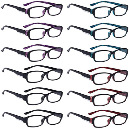 12 Pack Stylish Reading Glasses Vintage Pattern Design Readers R9105eyekeeper.com