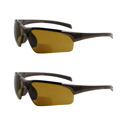 2 Pack TR90 Half - Rim Sport Bifocal Reading Sunglasses TH6186PGSGeyekeeper.com