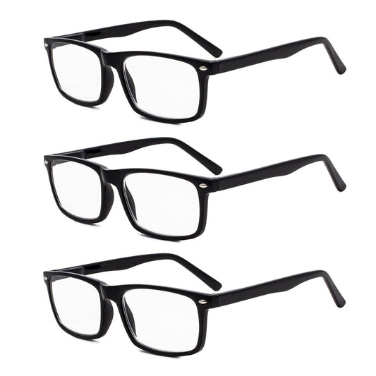 3 Pack Classic Rectangle Fully Magnified Reading Glasses PTR899eyekeeper.com