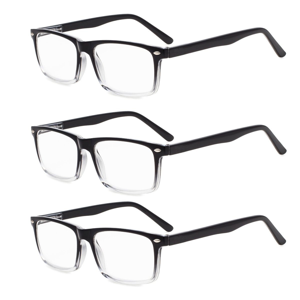 3 Pack Classic Rectangle Fully Magnified Reading Glasses PTR899eyekeeper.com