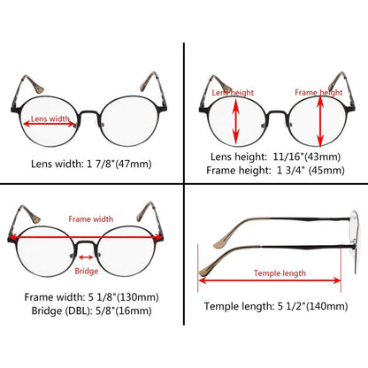 3 Pack Vintage Round Reading Glasses Readers R15044eyekeeper.com