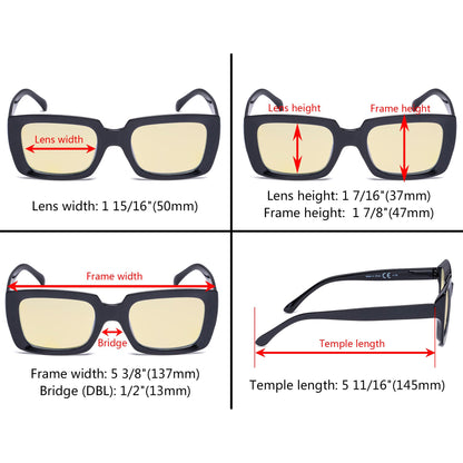 4 Pack Thicker Frame Blue Light Blocking Reading Glasses TM9107