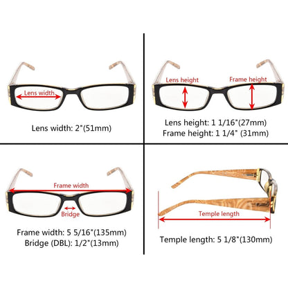 4 Pack Marble Pattern Arms Reading Glasses R006 - C6 - C9eyekeeper.com