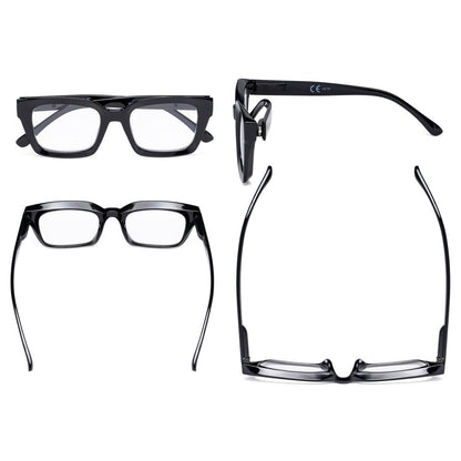 4 Pack Fashionable Reading Glasses Thicker Frame Readers R9106