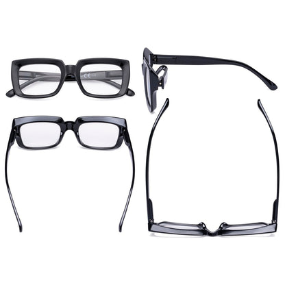 4 Pack Trendy Reading Glasses Thicker Frame Readers R9107