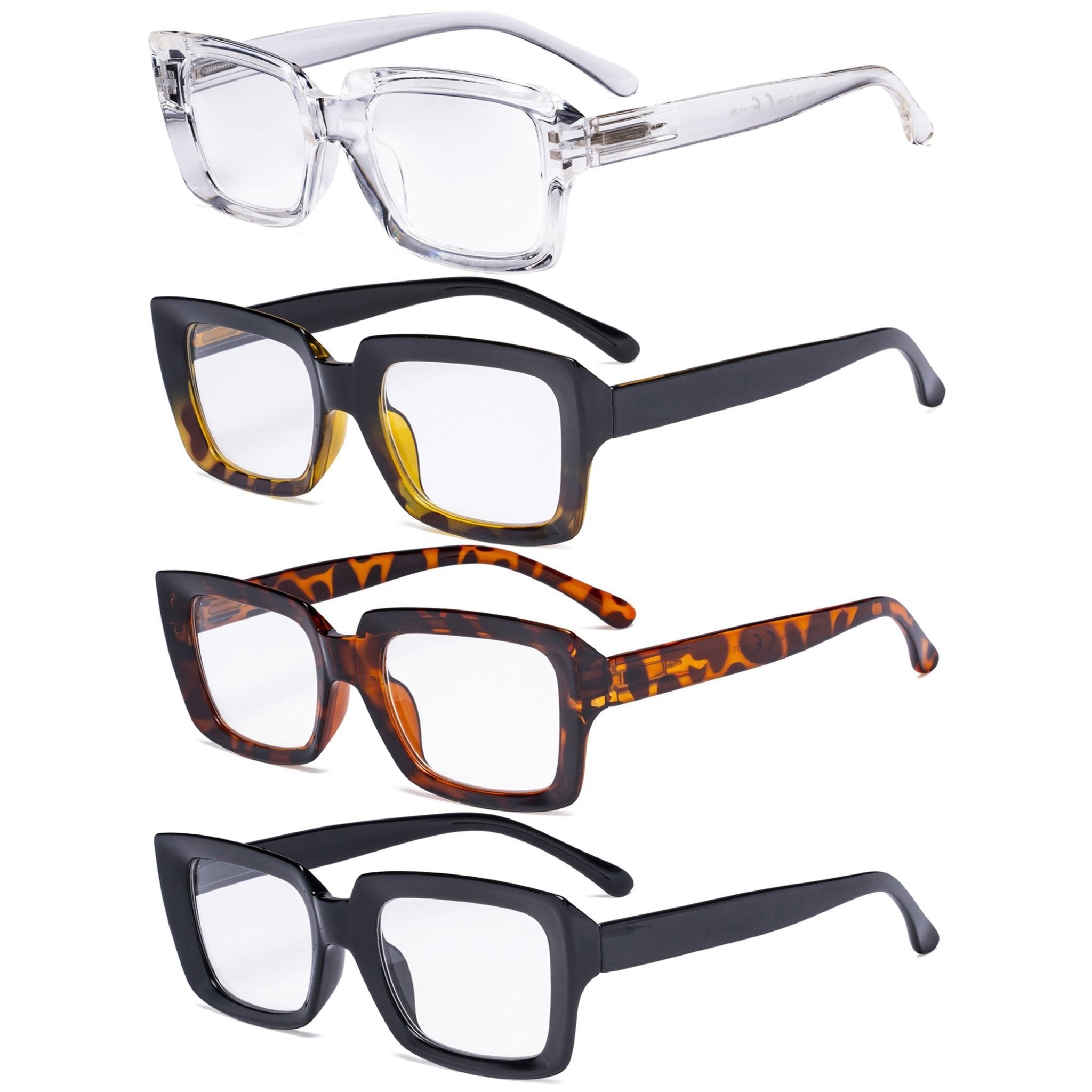 Reading Glasses Thicker Frame Stylish Readers 4 Pack Women – eyekeeper.com