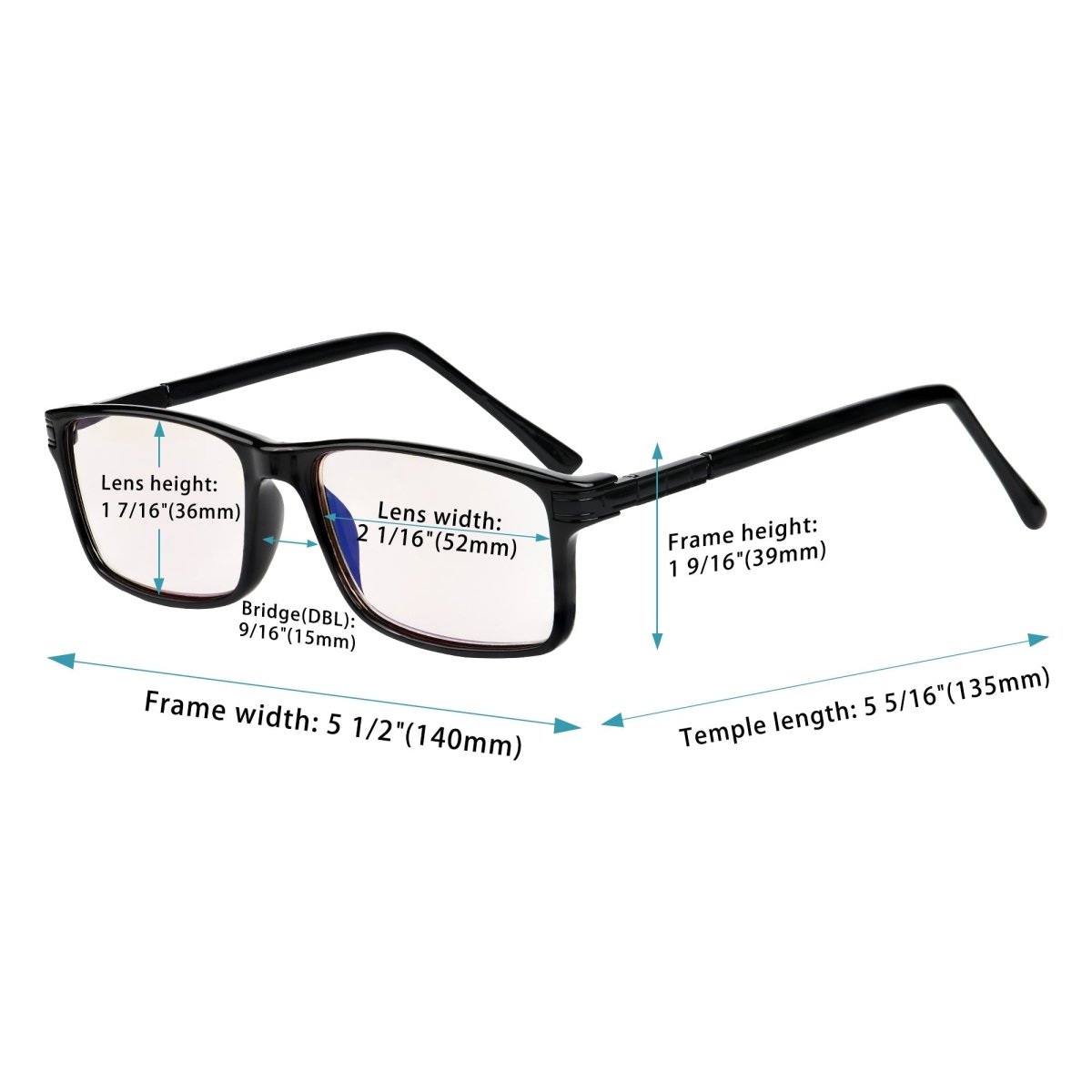 4 Pack Rectangle Blue Light Filter Reading Glasses CGTR007eyekeeper.com