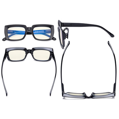 4 Pack Thicker Frame Design Blue Light Filter Reading Glasses UVR9107