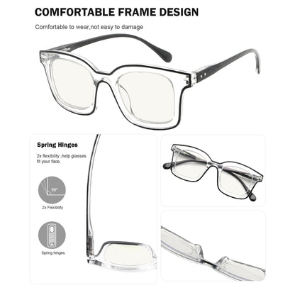 4 Pack Square Progressive Multifocus Reading Glasses M2105