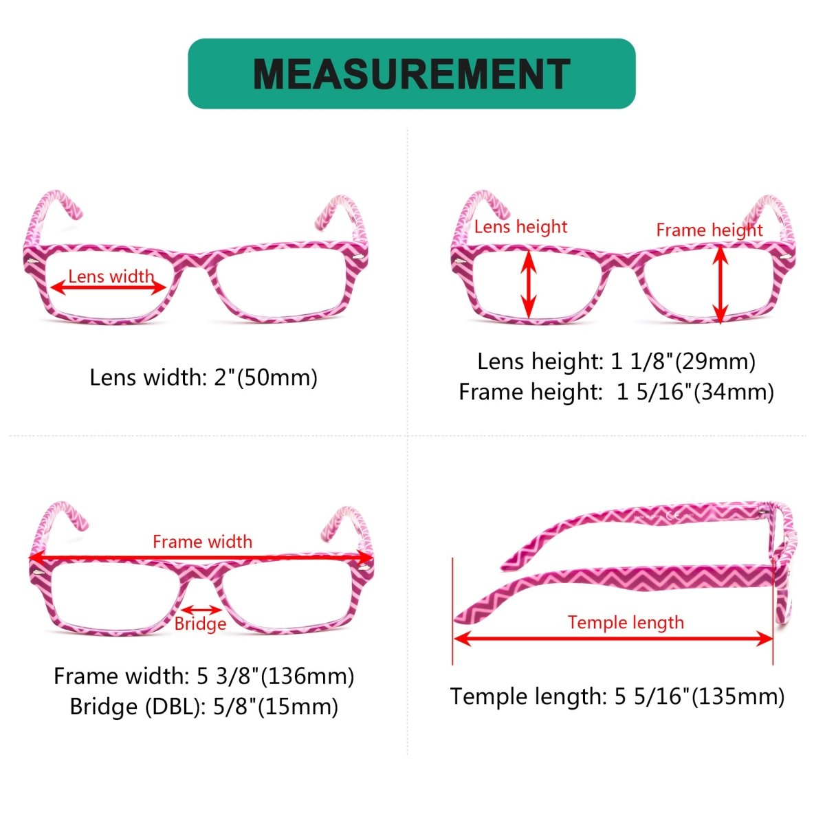 5 Pack Colorful Patterned Reading Glasses Fashionable Readers R066eyekeeper.com