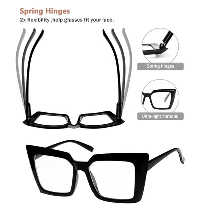 5 Pack Oversized Reading Glasses Chic Readers R2141eyekeeper.com