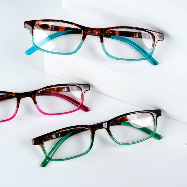 5 Pack Stylish Look Reading Glasses Rectangle Readers R111Deyekeeper.com