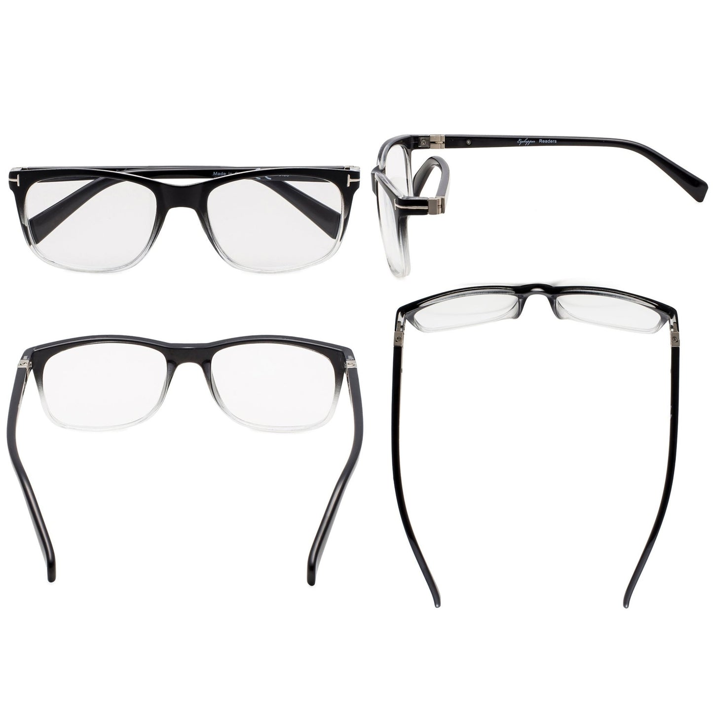 5 Pack Rectangle Stylish Reading Glasses Classic Readers R150