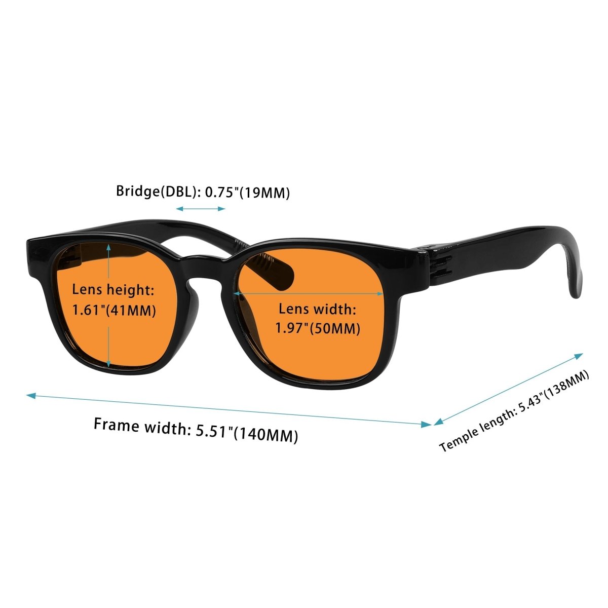 6 Pack 100% Blue Blocking Glasses Orange Lens Metalless Screwless NR144 - B98eyekeeper.com