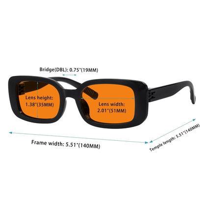 6 Pack 100% Blue Light Blocking Orange Glasses Metalless Screwless R2502 - B98eyekeeper.com