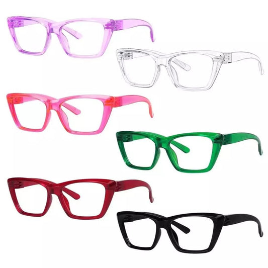 6 Pack Cat - eye Reading Glasses Screwless Metalless Readers R2514eyekeeper.com