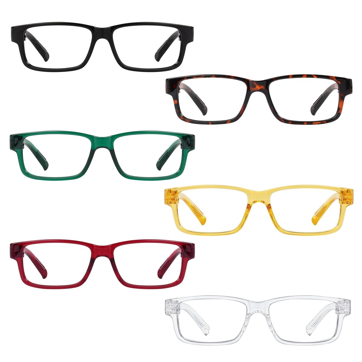 6 Pack Metalless Thick Spring Hinge Reading Glasses NR032eyekeeper.com