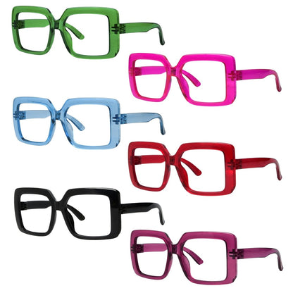 6 Pack Oversized Metalless Thick Spring Hinge Reading Glasses NR2311eyekeeper.com