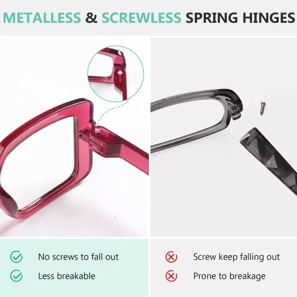 6 Pack Oversized Screwless Metalless Reading Glasses R2311eyekeeper.com