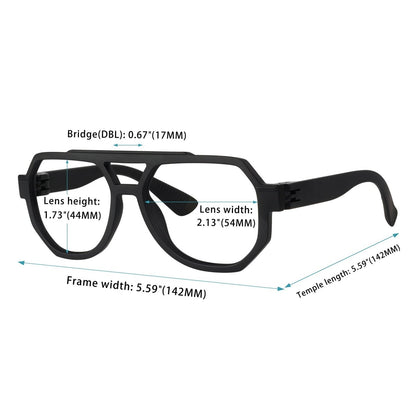 6 Pack Pilot Metalless Screwless Spring Hinge Reading Glasses NR2309eyekeeper.com