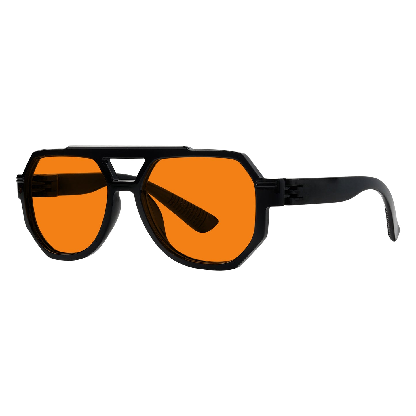 Les lunettes pilote métalliques orange bloquant 100 % la lumière bleue modèle NR2309-B98.