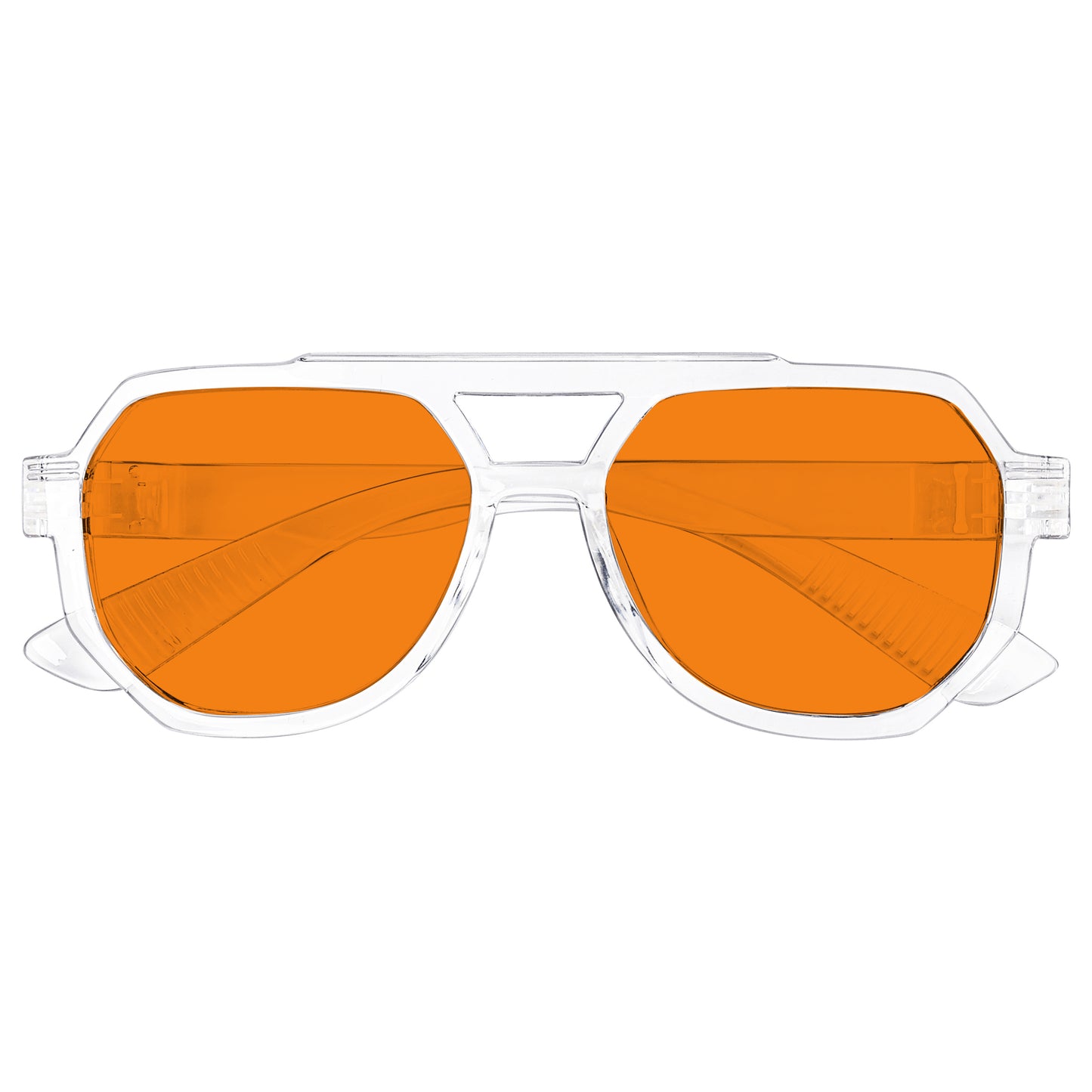 Les lunettes pilote métalliques orange bloquant 100 % la lumière bleue modèle NR2309-B98.