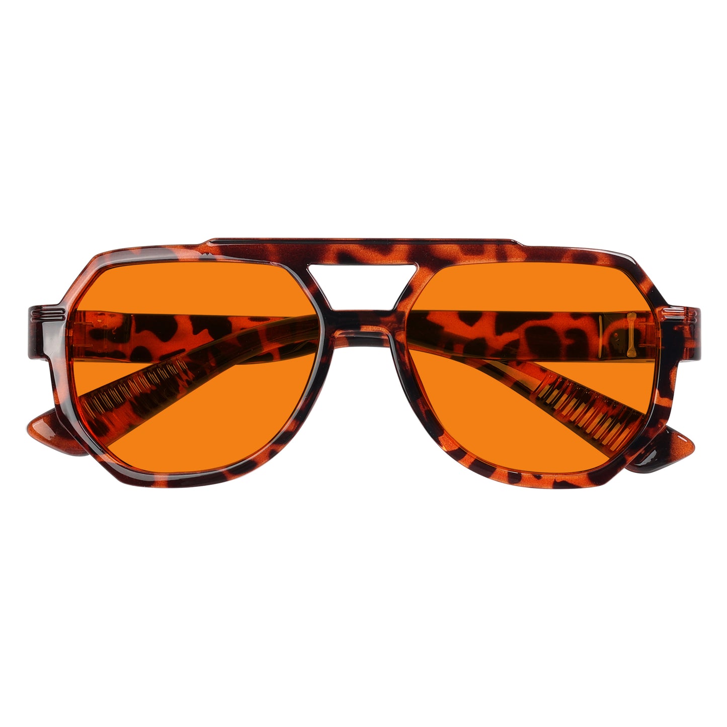 Les lunettes pilote métalliques orange bloquant 100 % la lumière bleue modèle NR2309-B98.