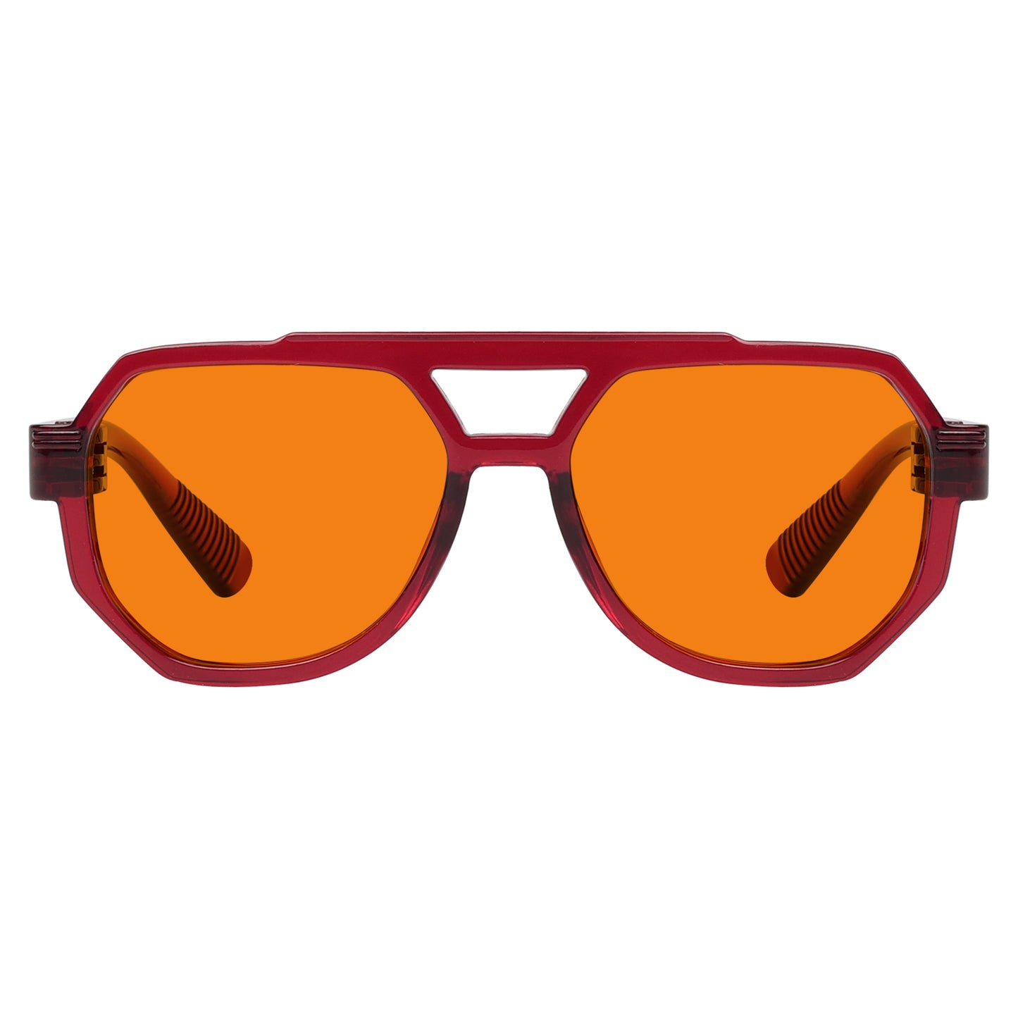 Les lunettes pilote métalliques orange bloquant 100 % la lumière bleue modèle NR2309-B98.