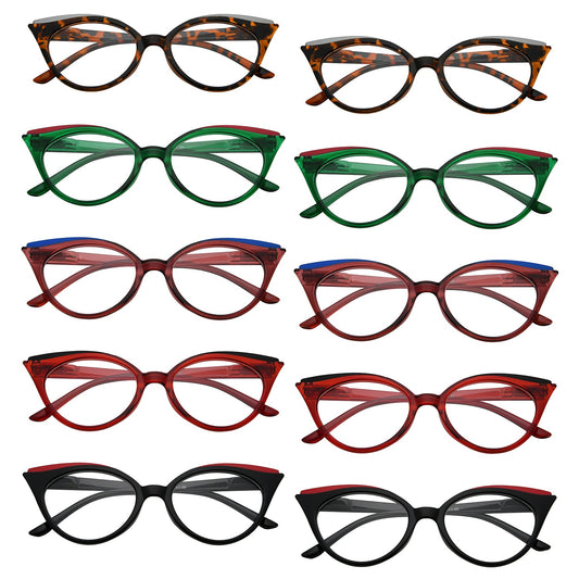 10 Pack Cat-eye Reading Glasses Design Reader for Women R2125eyekeeper.com