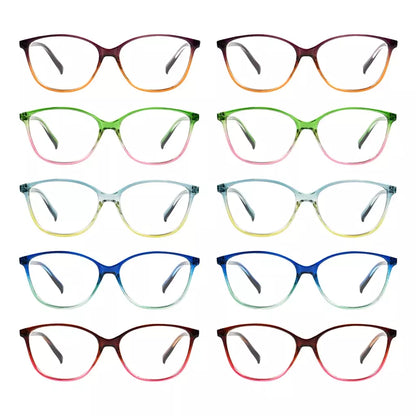 10 Pack Cat Eye Design Reading Glasses Two-tone Readers RFH2