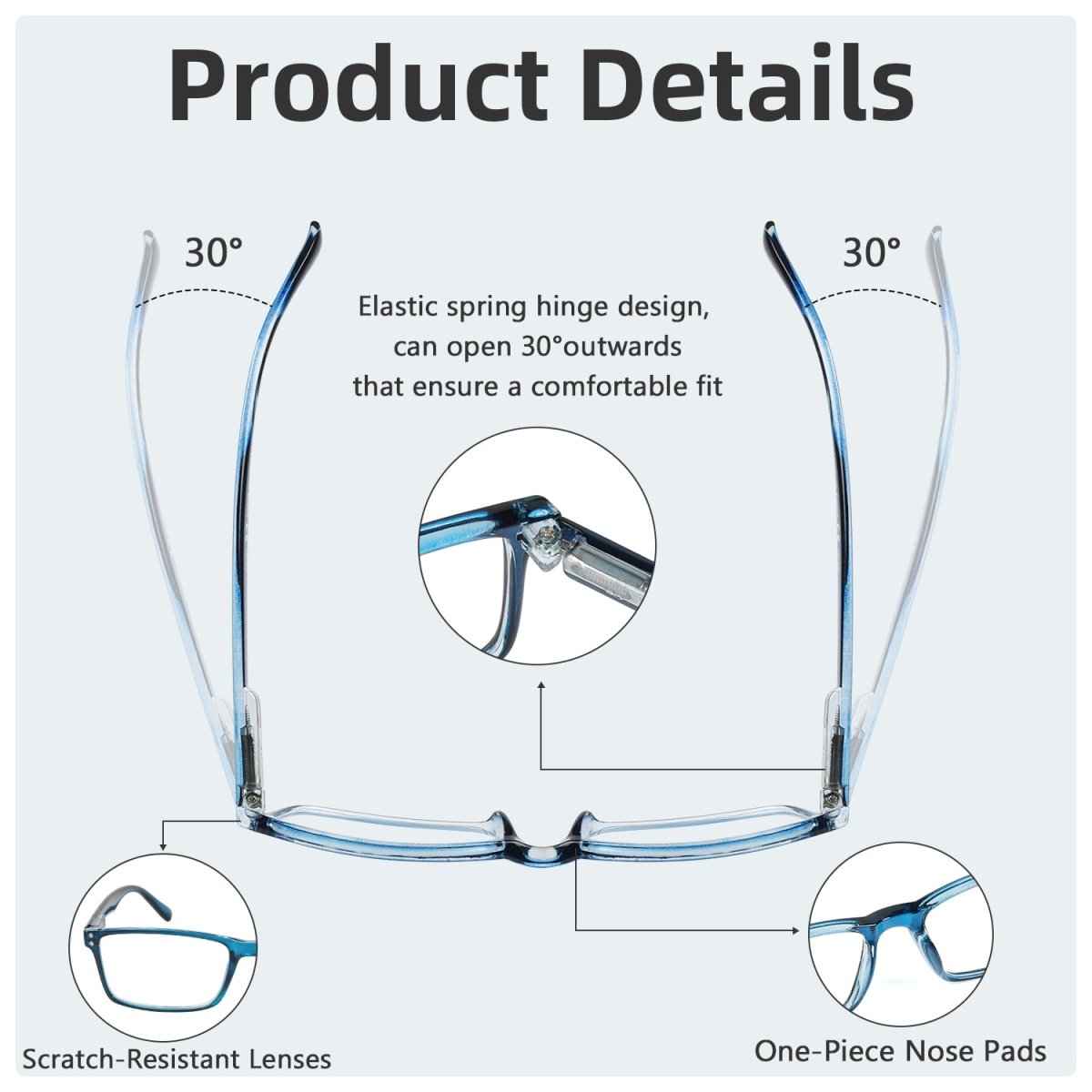 Elegant Rectangle Reading Glasses Comfort Classic Readers R802eyekeeper.com